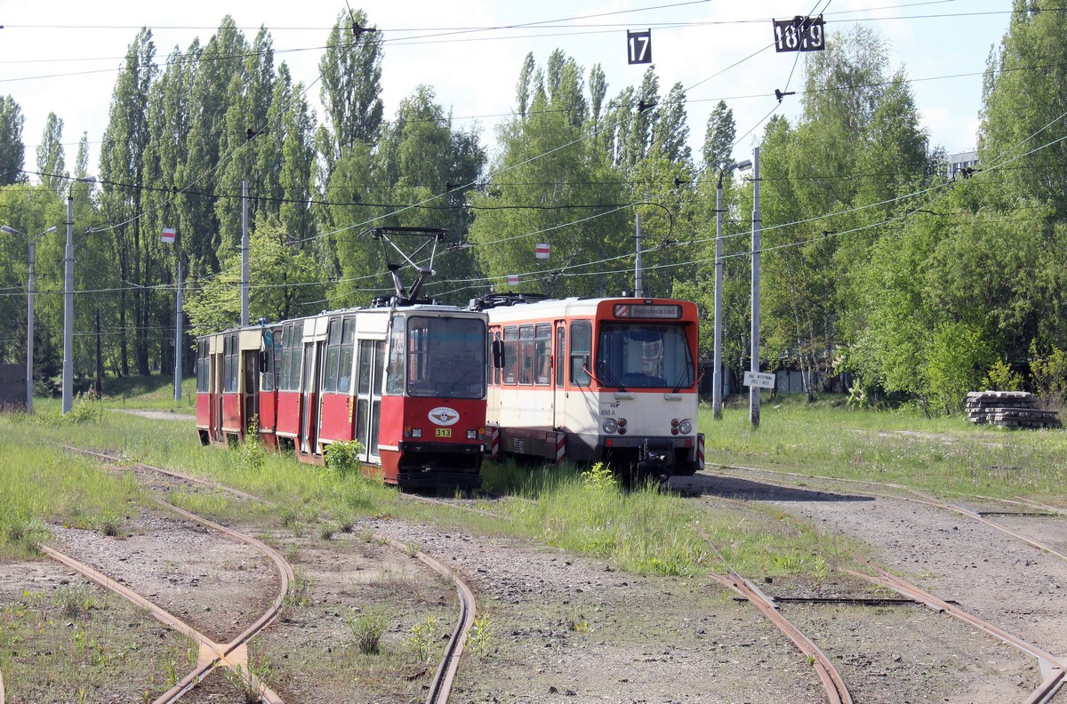 Силезские трамваи, Konstal 105Na № 313; Силезские трамваи, Duewag Ptb № 913