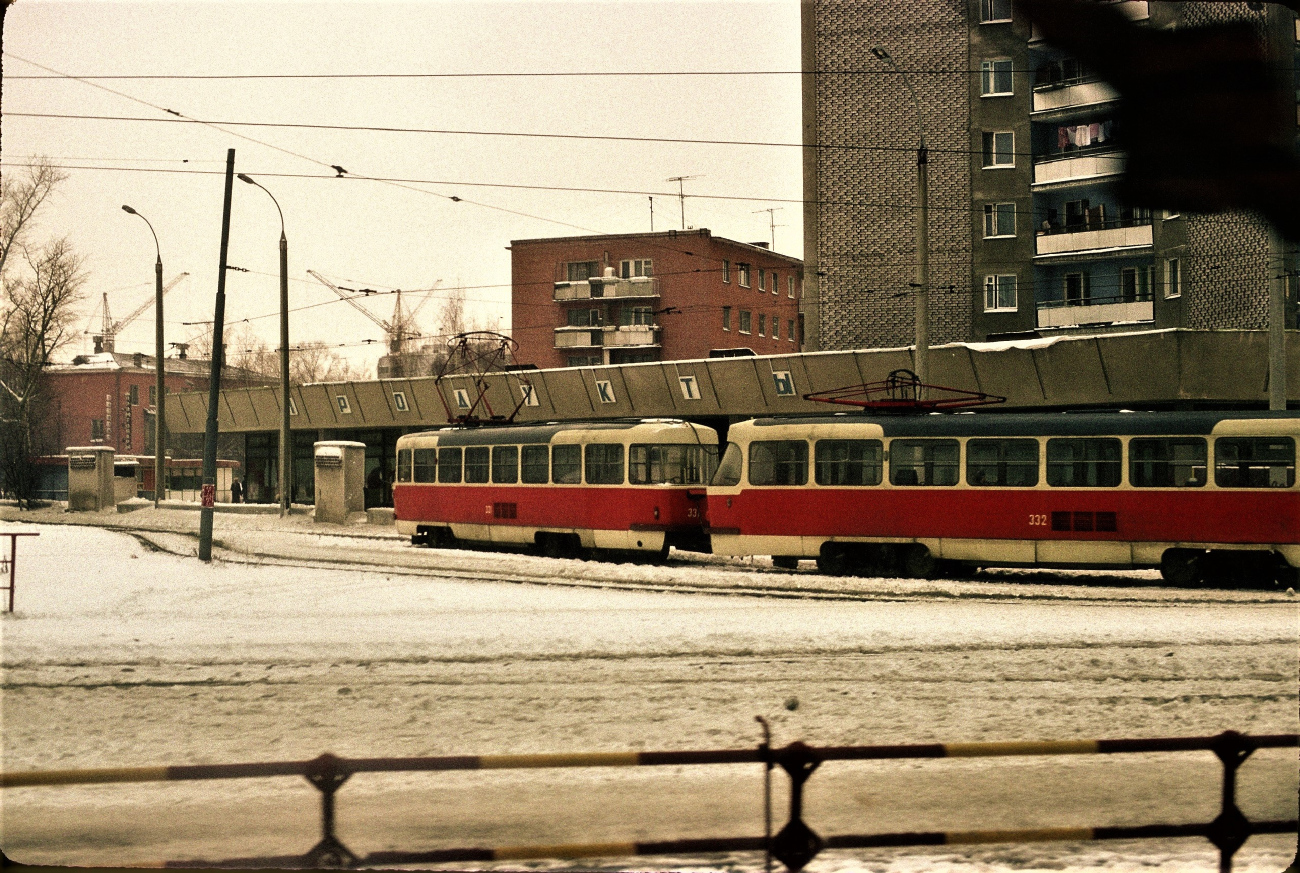 Тверь, Tatra T3SU № 331; Тверь, Tatra T3SU № 332; Тверь — Старые фотографии (1917—1991); Тверь — Трамвайные конечные станции и кольца