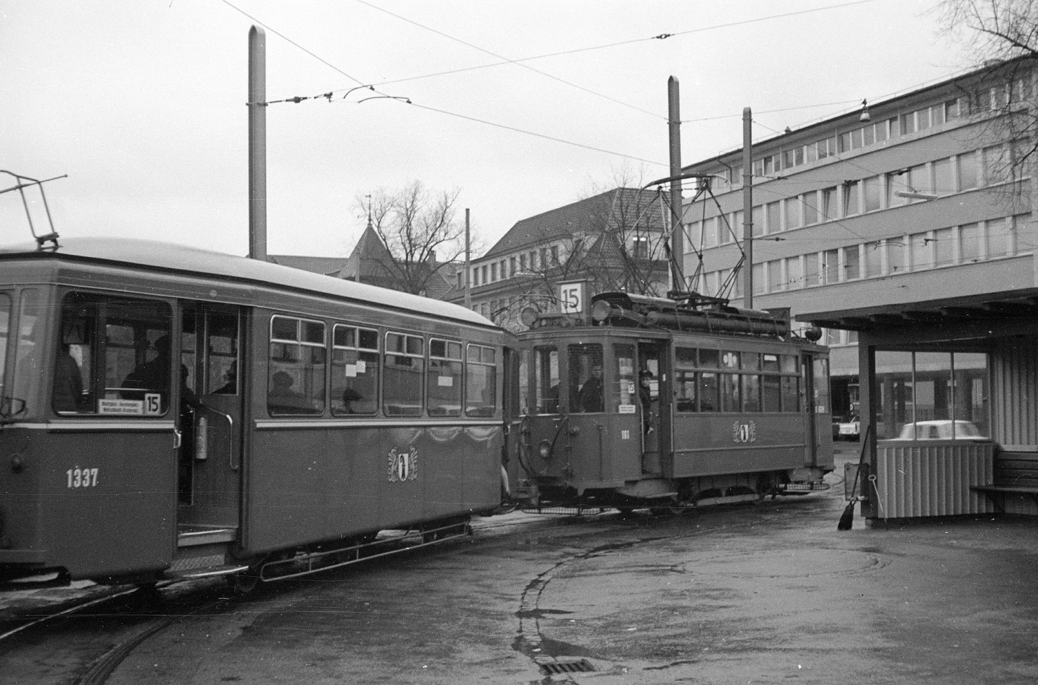Базель, BVB/SLM B3 № 1337; Базель, SIG/BBC Ce 2/2 № 181; Базель — Старые фотографии