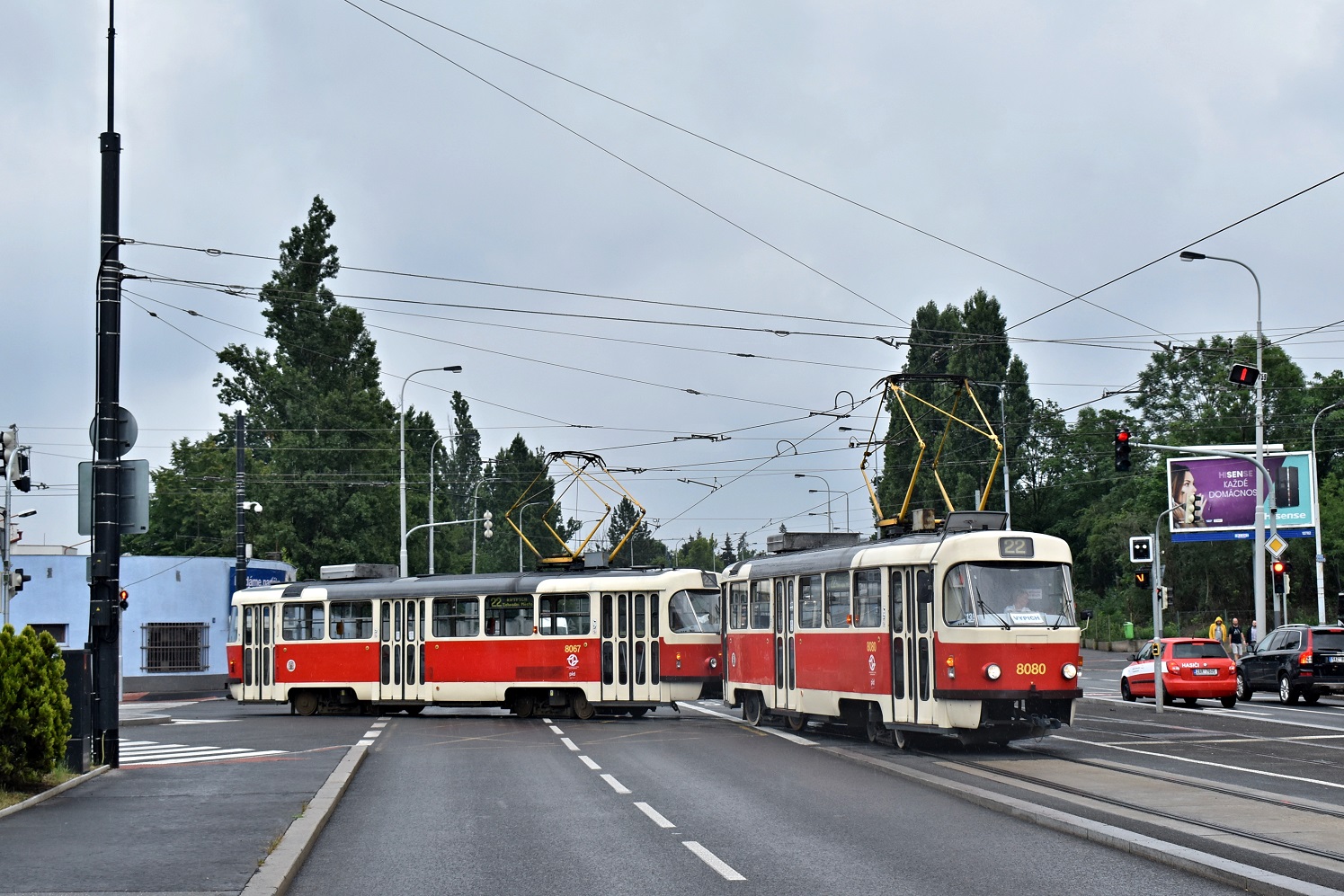 Прага, Tatra T3M2-DVC № 8080