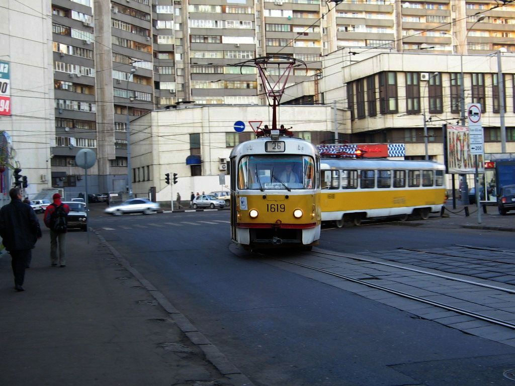 Москва, Tatra T3SU № 1619