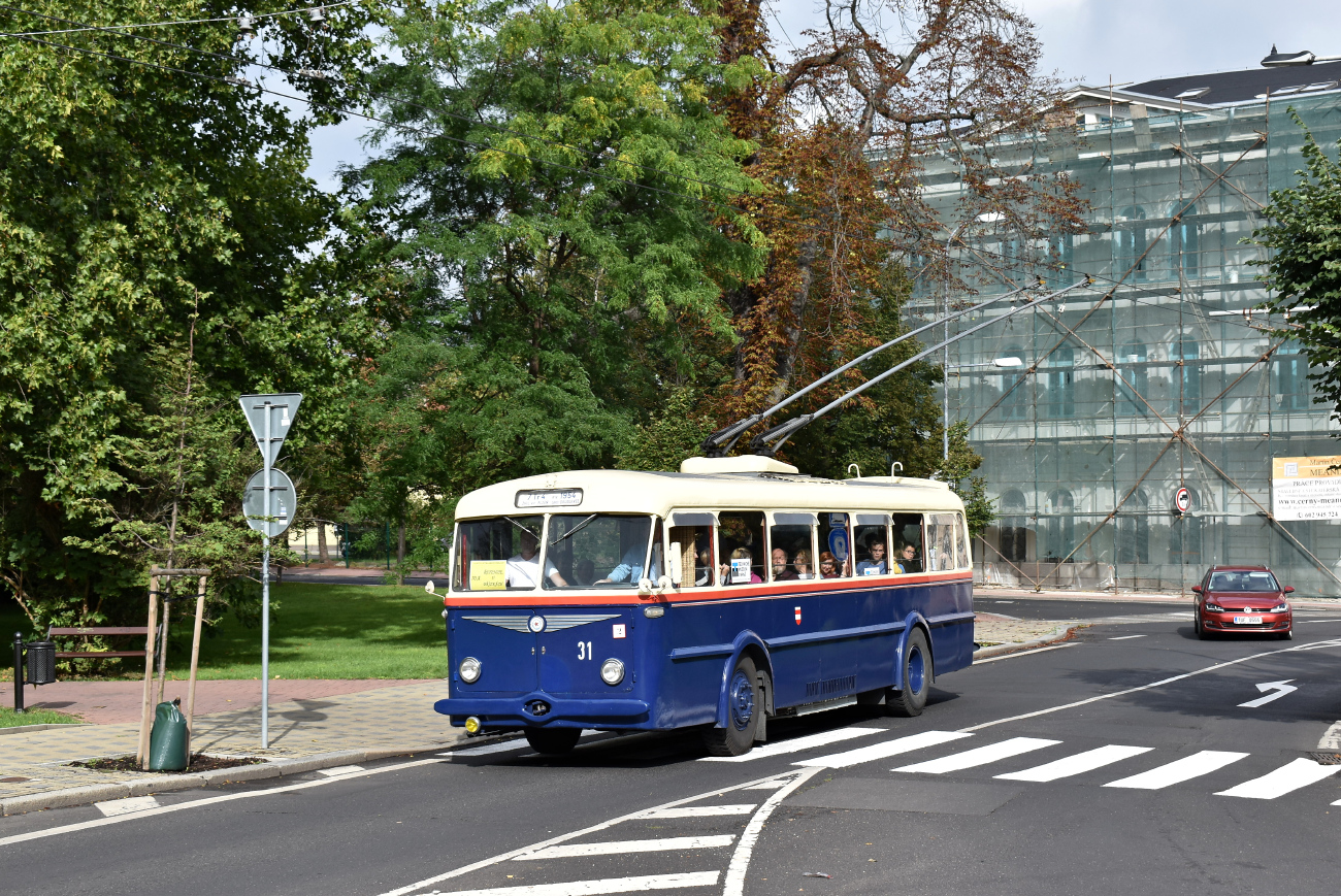 Брно, Škoda 7Tr4 № 31; Теплице — Троллейбусы других городов; Теплице — Юбилей: 70 лет Теплицкому троллейбусу (10.09.2022)