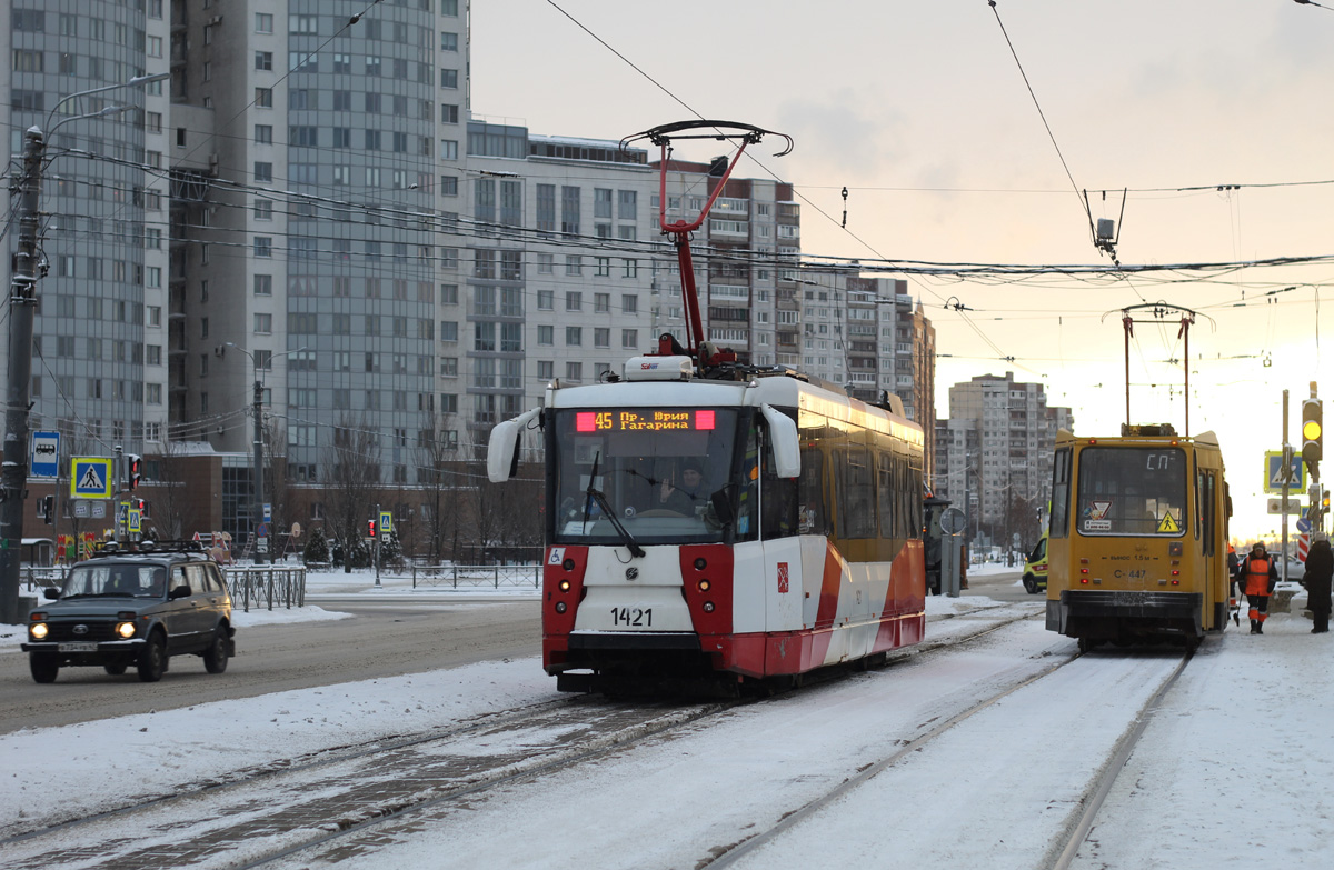 Санкт-Петербург, 71-153 (ЛМ-2008) № 1421; Санкт-Петербург — Трамвайные линии и инфраструктура
