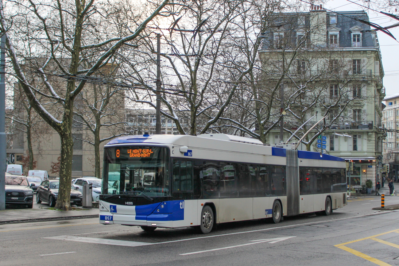 Лозанна, Hess SwissTrolley 4 (BGT-N2D) № 867