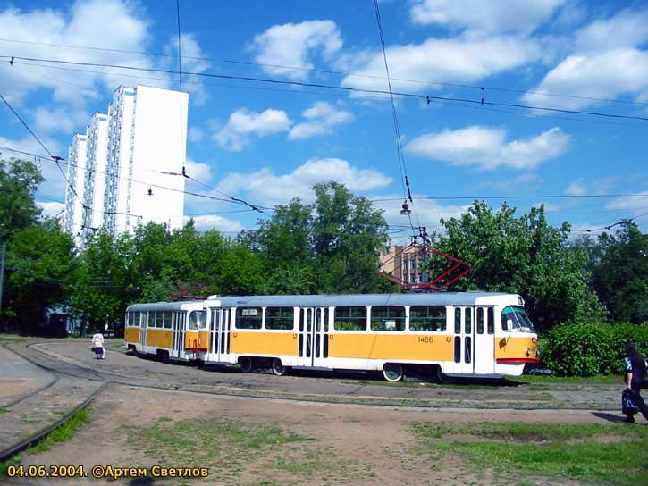 Москва, Tatra T3SU № 1486
