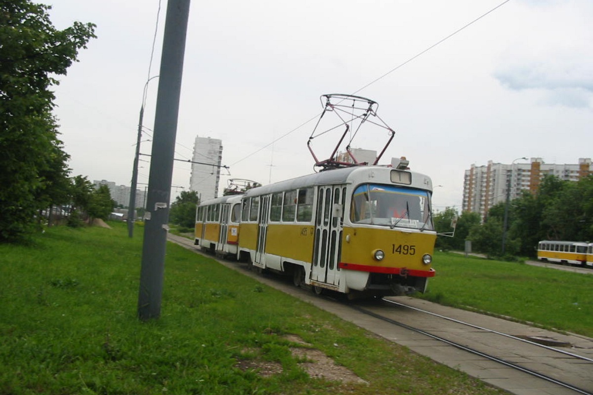 Москва, Tatra T3SU № 1495