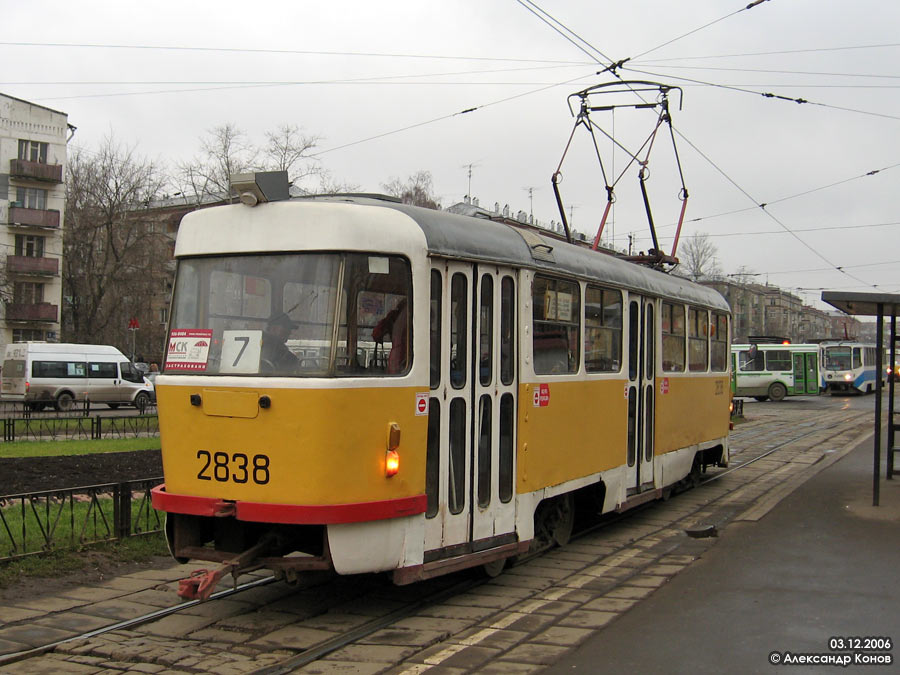 Москва, Tatra T3SU № 2838