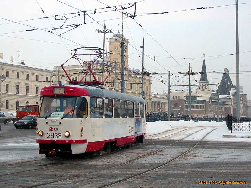 Москва, Tatra T3SU № 2838
