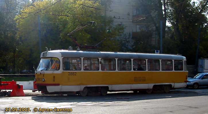 Москва, Tatra T3SU № 2882
