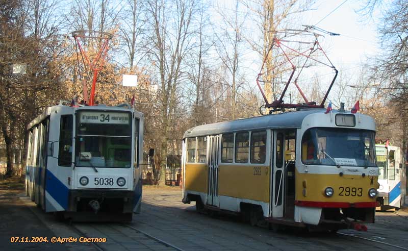 Moskwa, 71-608K Nr 5038; Moskwa, Tatra T3SU Nr 2993