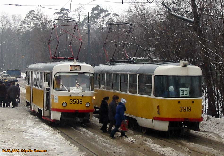 Moskva, Tatra T3SU č. 3506; Moskva, Tatra T3SU č. 3919