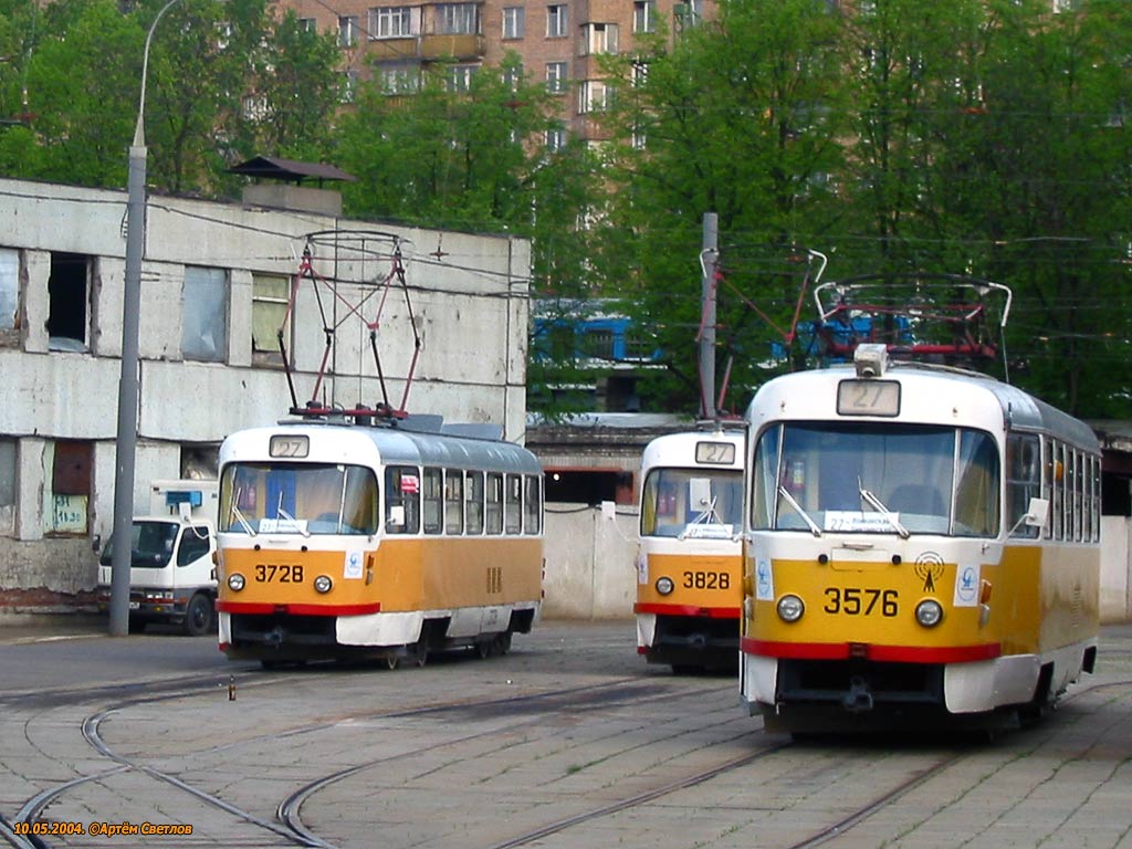 Moscow, Tatra T3SU № 3728; Moscow, Tatra T3SU № 3576 Moscow, Tatra T3SU № 3728; Moscow, Tatra T3SU № 3576