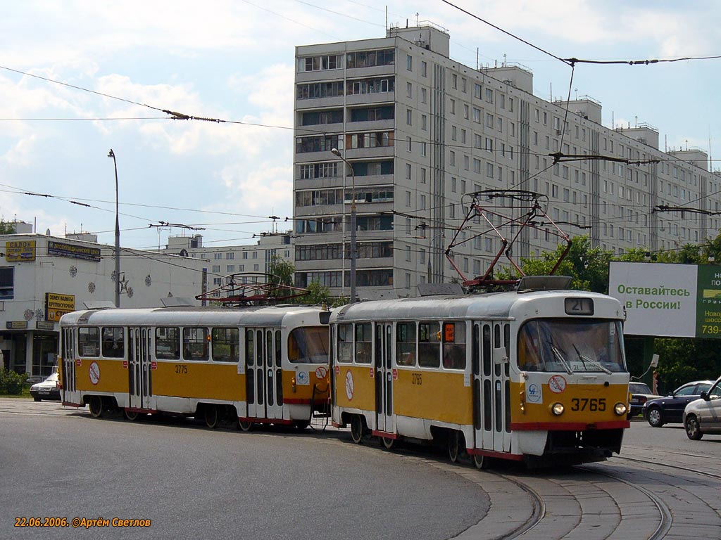 Москва, Tatra T3SU № 3765