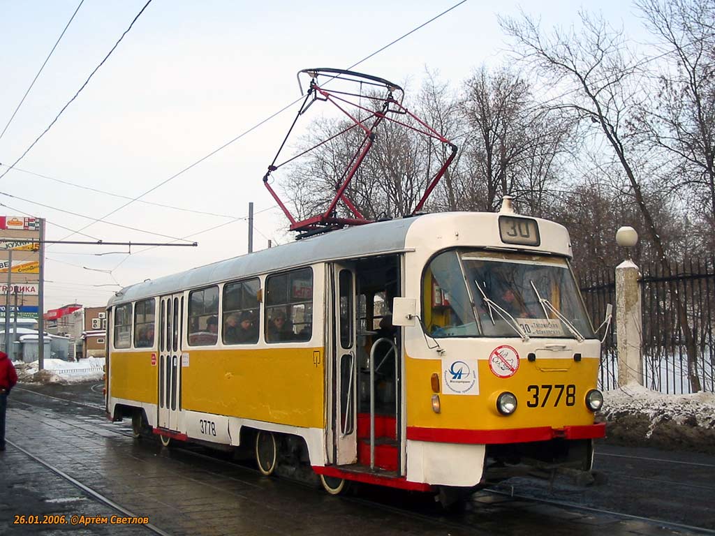 Москва, Tatra T3SU № 3778