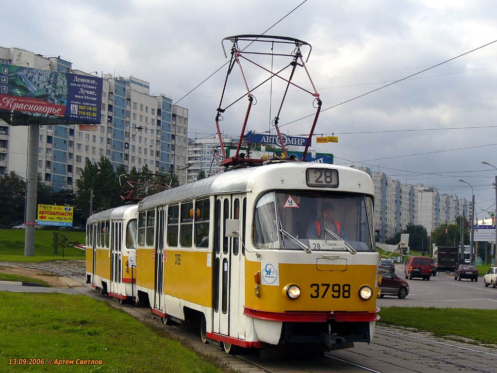 Москва, Tatra T3SU № 3798
