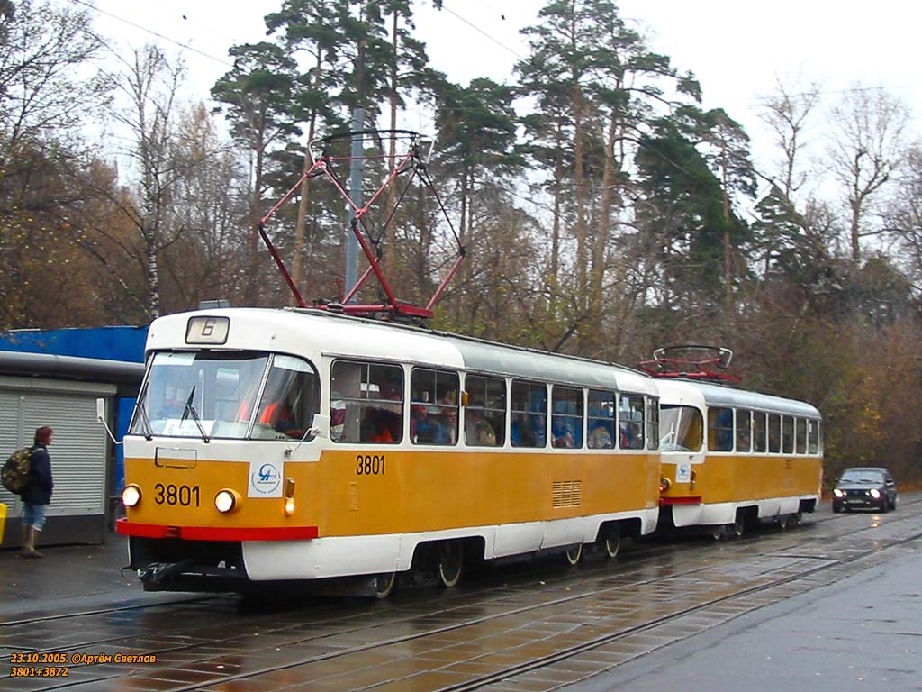 Москва, Tatra T3SU № 3801