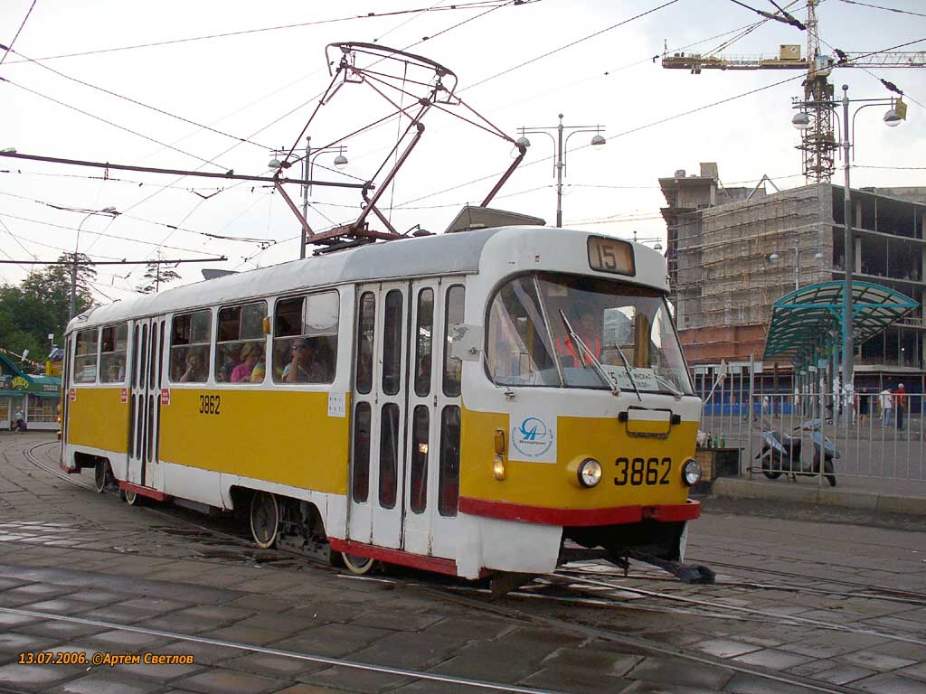 Москва, Tatra T3SU № 3862