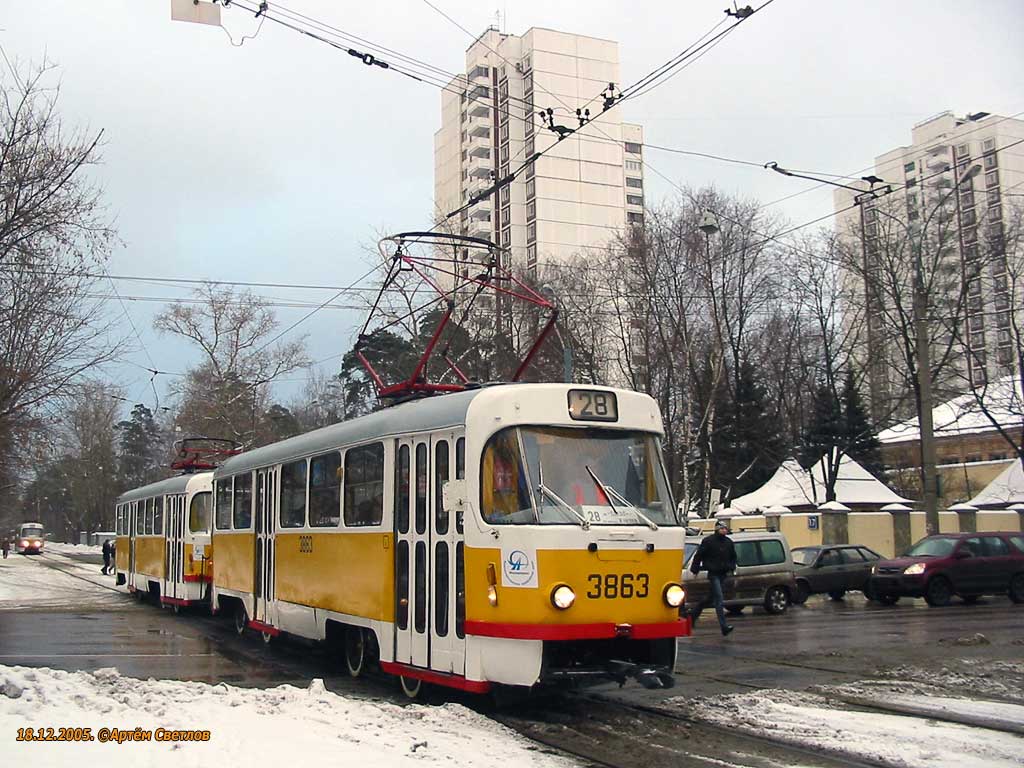 Москва, Tatra T3SU № 3863
