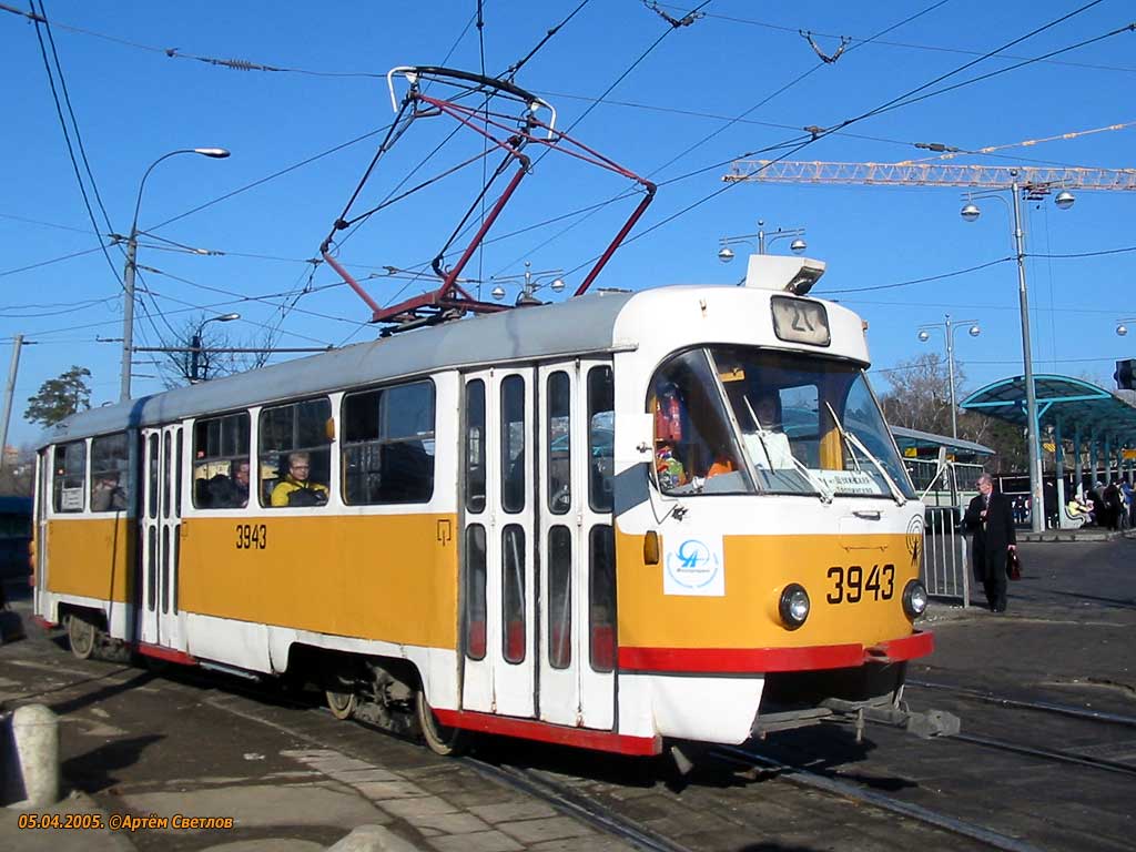 Москва, Tatra T3SU № 3943