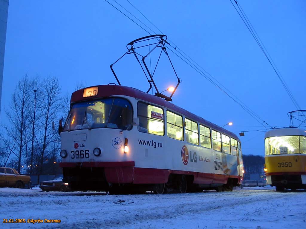Москва, Tatra T3SU № 3966