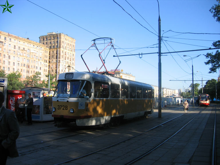 Москва, Tatra T3SU № 3728