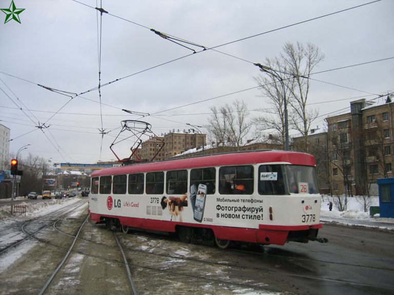 Москва, Tatra T3SU № 3778