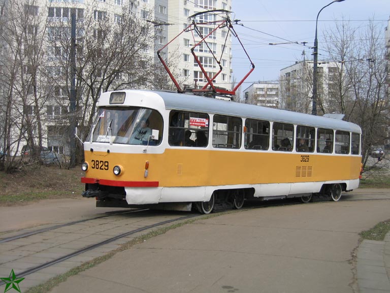 Москва, Tatra T3SU № 3829