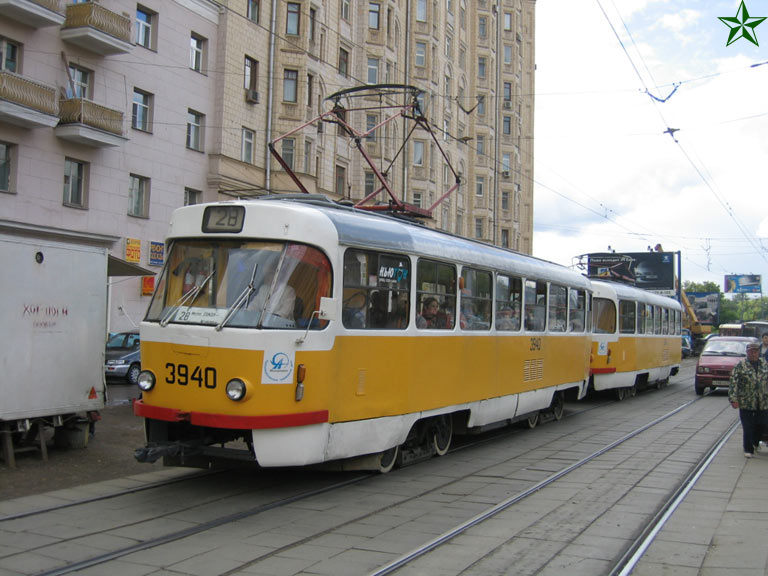 Москва, Tatra T3SU № 3940
