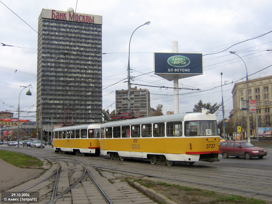 Москва, Tatra T3SU № 3727