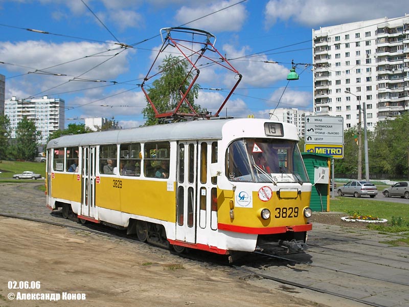 Москва, Tatra T3SU № 3829