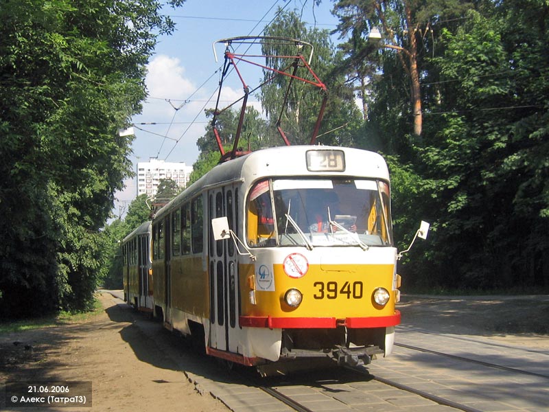 Москва, Tatra T3SU № 3940