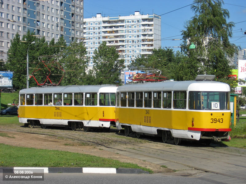 Москва, Tatra T3SU № 3943