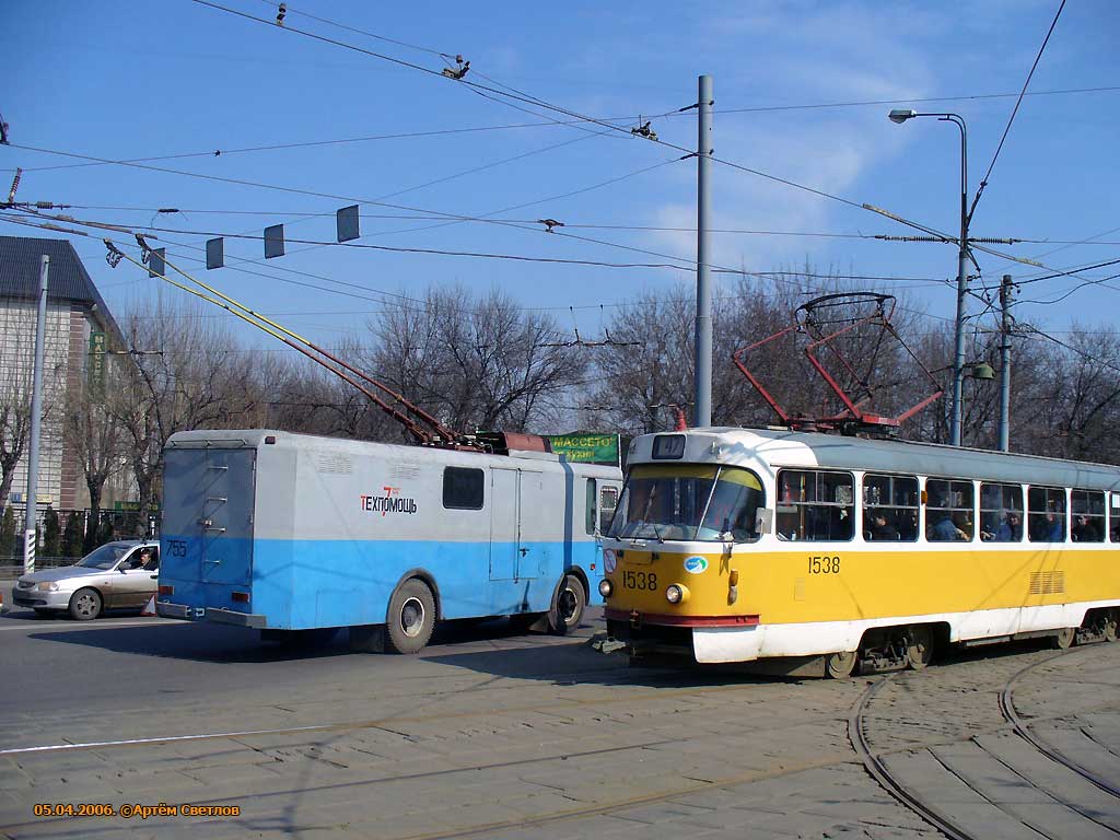 Moscow, KTG-1 № 755; Moscow, Tatra T3SU № 1538 Moscow, KTG-1 № 755; Moscow, Tatra T3SU № 1538