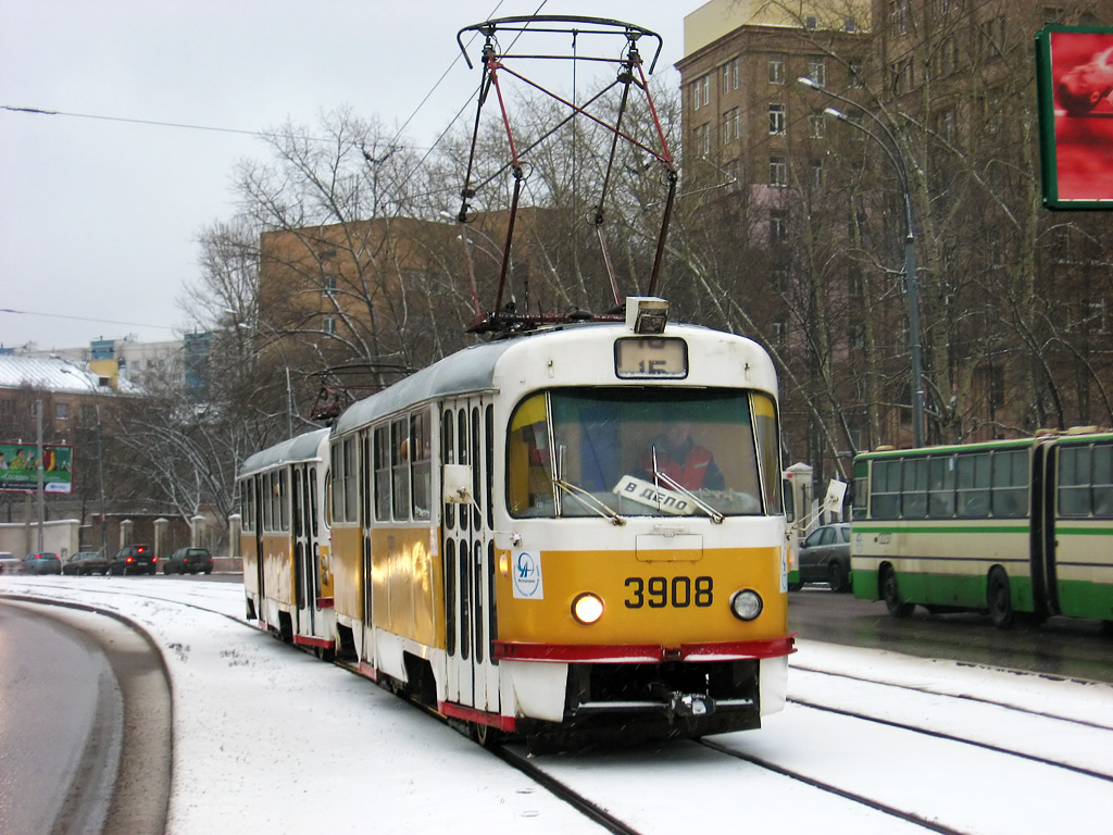 Москва, Tatra T3SU № 3908
