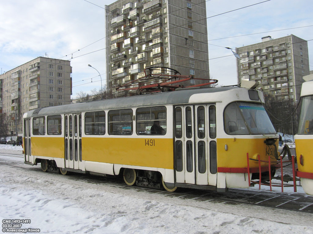 Москва, Tatra T3SU № 1491
