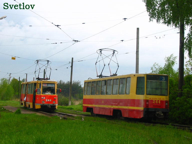 Тверь, 71-608К № 244; Тверь, 71-605А № 246; Тверь — Тверской трамвай в начале 2000-х гг. (2002 — 2006 гг.)