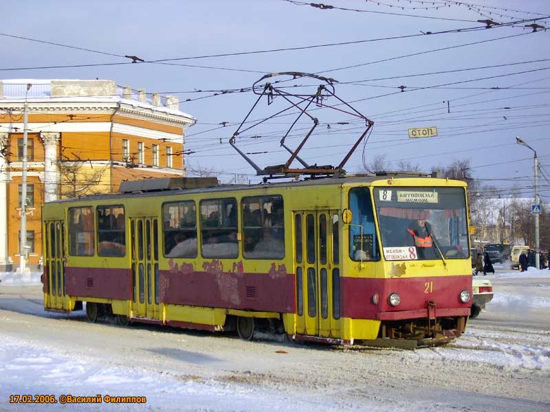 Тверь, Tatra T6B5SU № 21; Тверь — Тверской трамвай в начале 2000-х гг. (2002 — 2006 гг.); Тверь — Трамвайные линии: Московский район