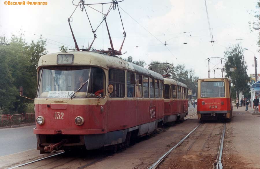 Тверь, Tatra T3SU № 132; Тверь, 71-605А № 250; Тверь — Тверской трамвай в начале 2000-х гг. (2002 — 2006 гг.)