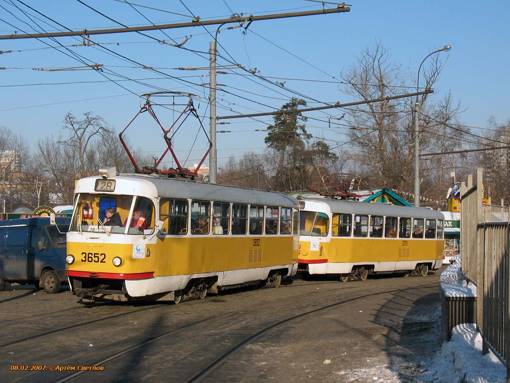 Москва, Tatra T3SU № 3652