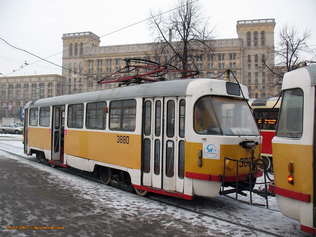 Москва, Tatra T3SU № 3880