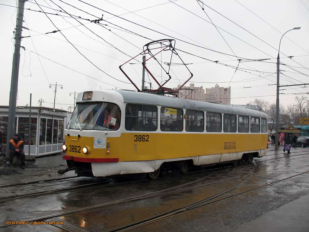Москва, Tatra T3SU № 3862