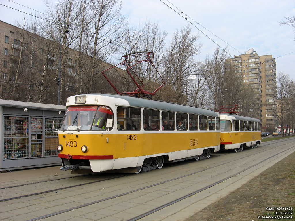Москва, Tatra T3SU № 1493
