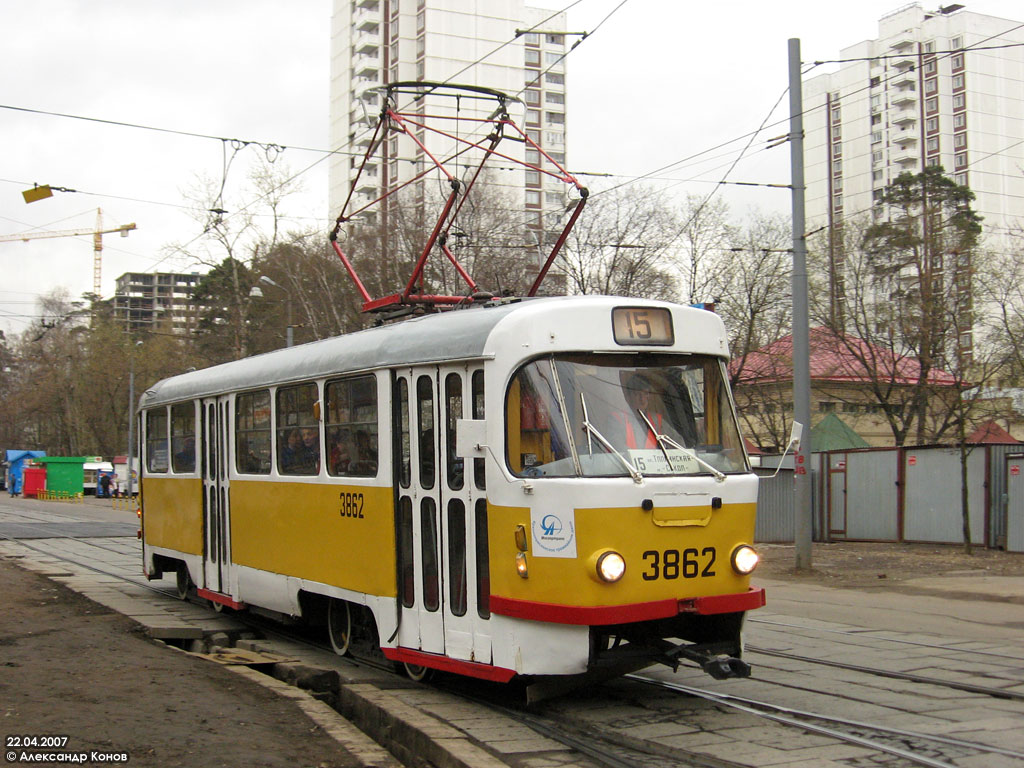 Москва, Tatra T3SU № 3862