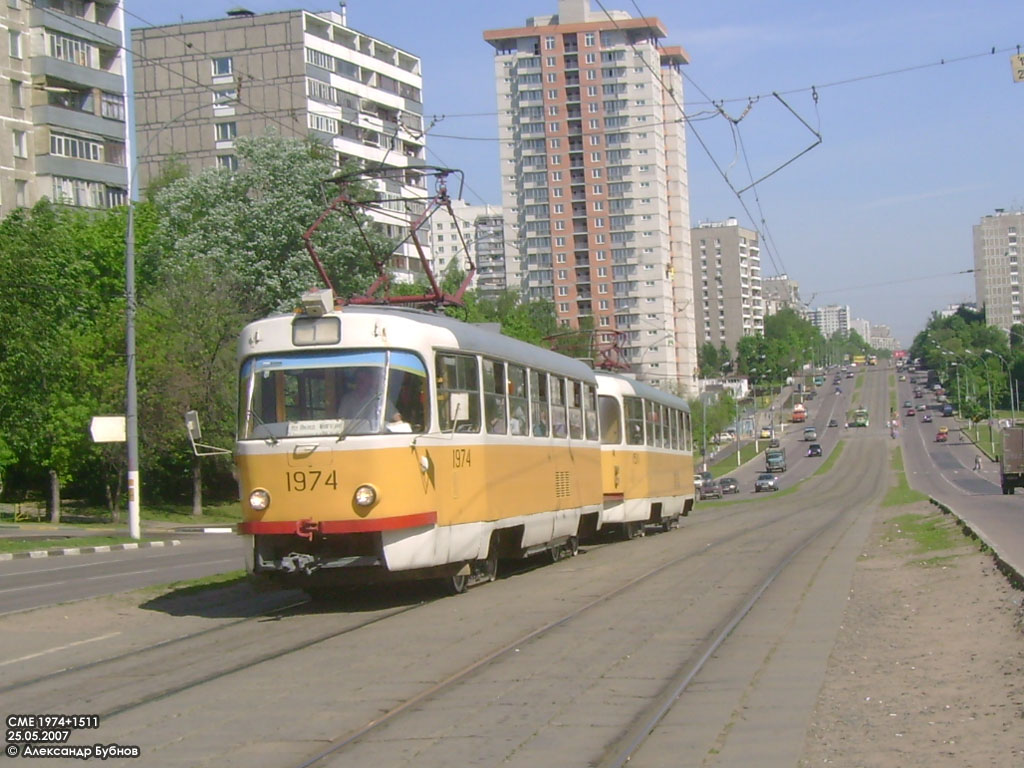 Москва, Tatra T3SU № 1974