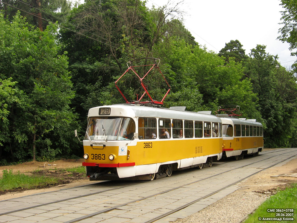 Москва, Tatra T3SU № 3863