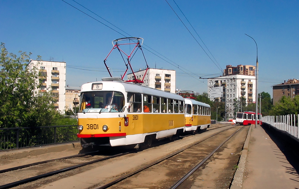 Москва, Tatra T3SU № 3801
