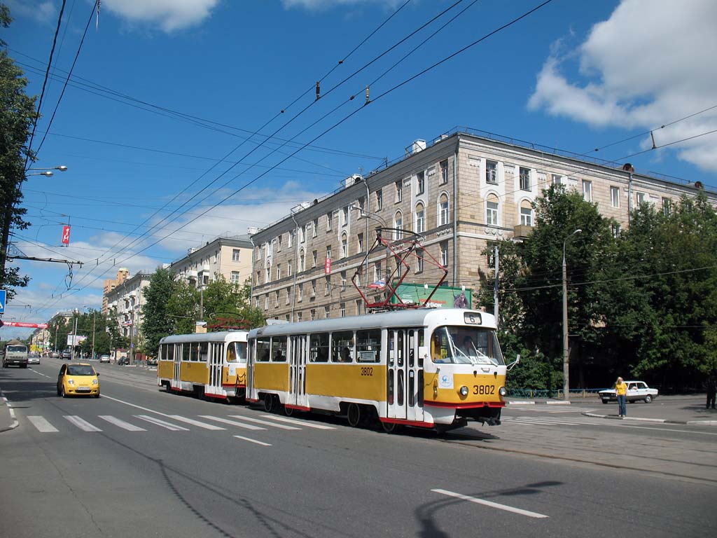 Москва, Tatra T3SU № 3802