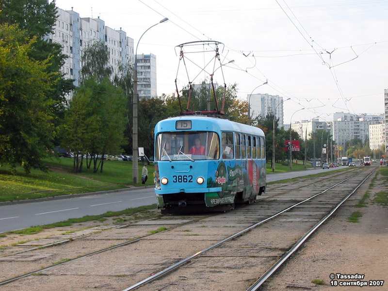 Москва, Tatra T3SU № 3862