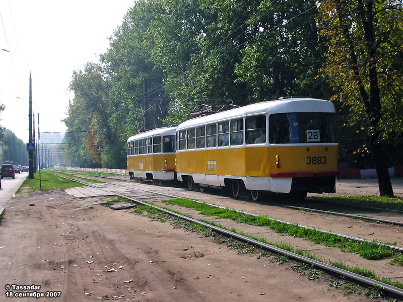 Москва, Tatra T3SU № 3883