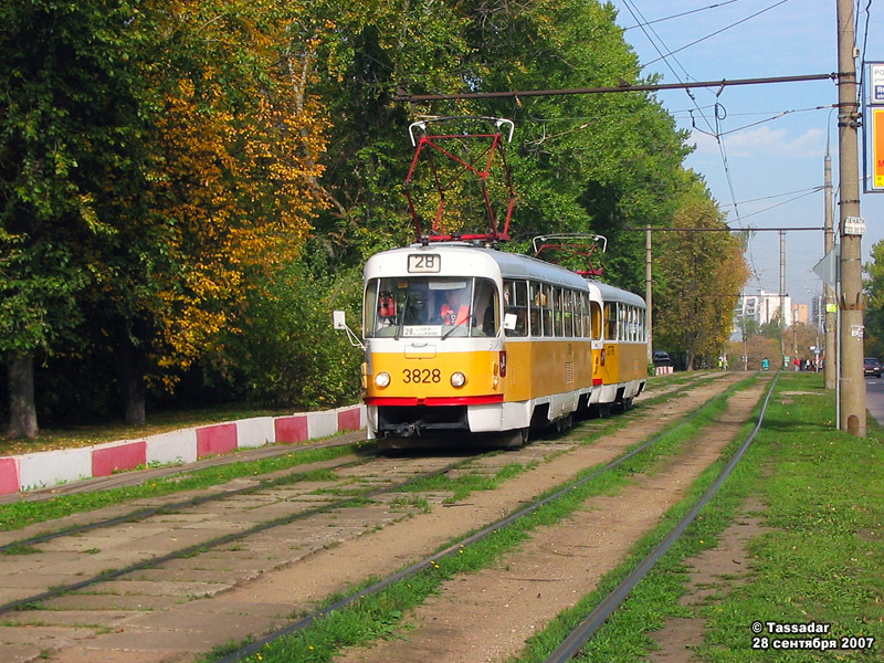 Москва, Tatra T3SU № 3828